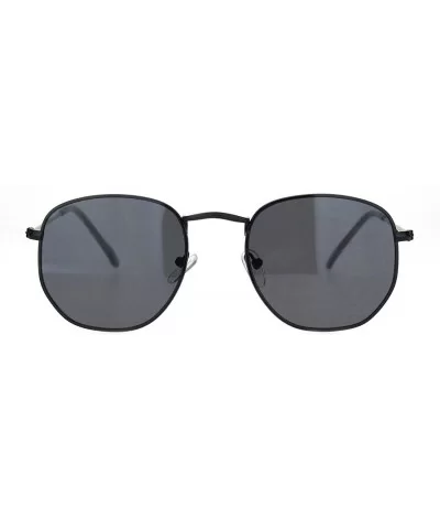 Classic Mens 90s Retro Metal Rim Rectangular Dad Sunglasses - All Black - CN18NKS6CZM $8.15 Rectangular