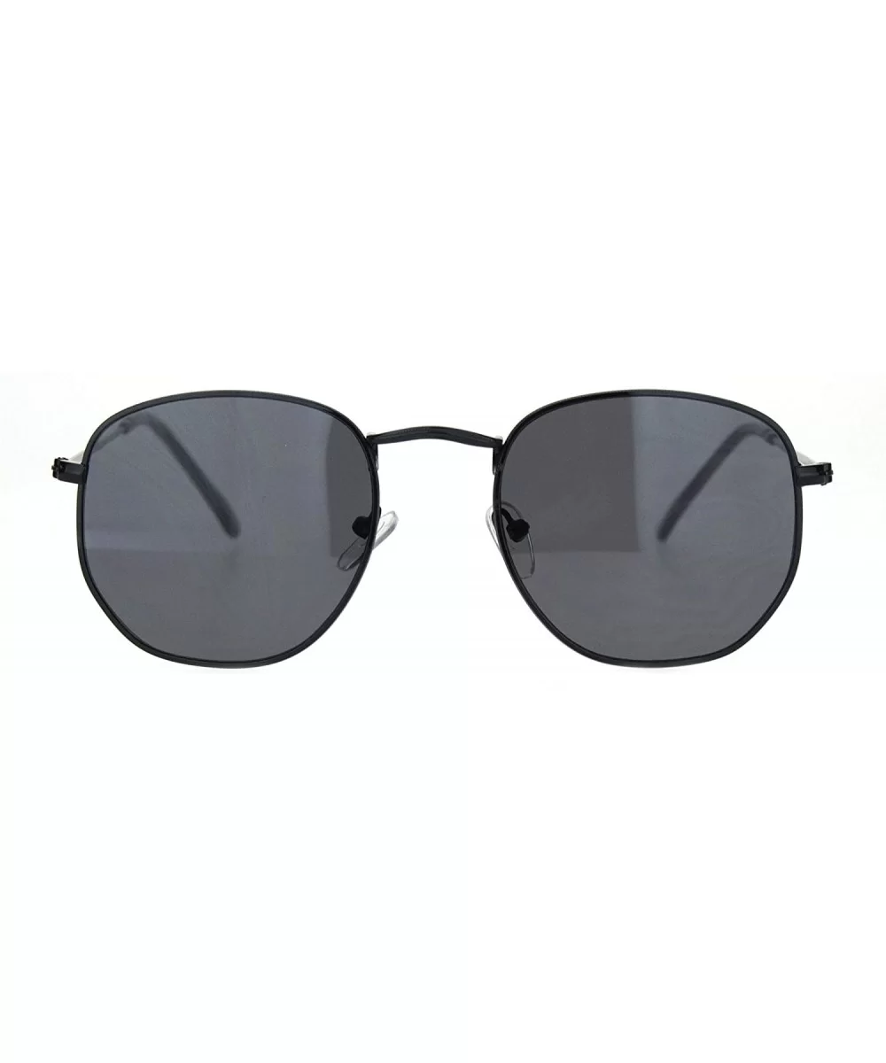 Classic Mens 90s Retro Metal Rim Rectangular Dad Sunglasses - All Black - CN18NKS6CZM $8.15 Rectangular