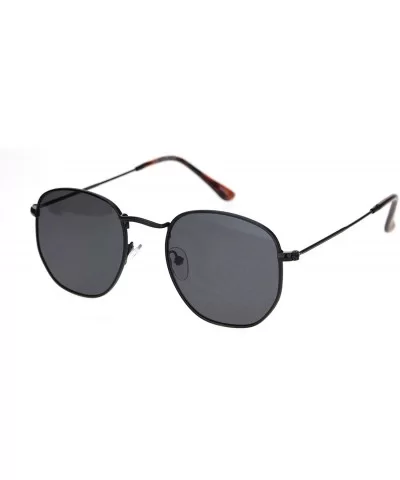 Classic Mens 90s Retro Metal Rim Rectangular Dad Sunglasses - All Black - CN18NKS6CZM $8.15 Rectangular