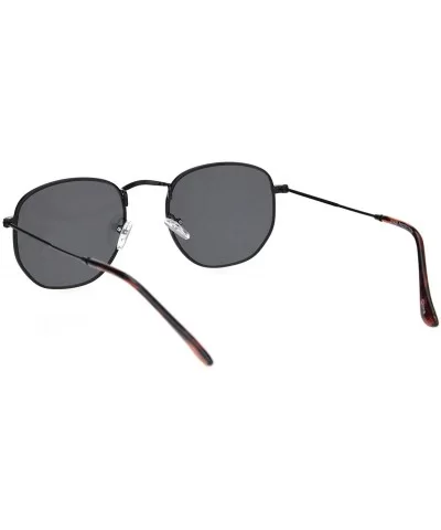 Classic Mens 90s Retro Metal Rim Rectangular Dad Sunglasses - All Black - CN18NKS6CZM $8.15 Rectangular