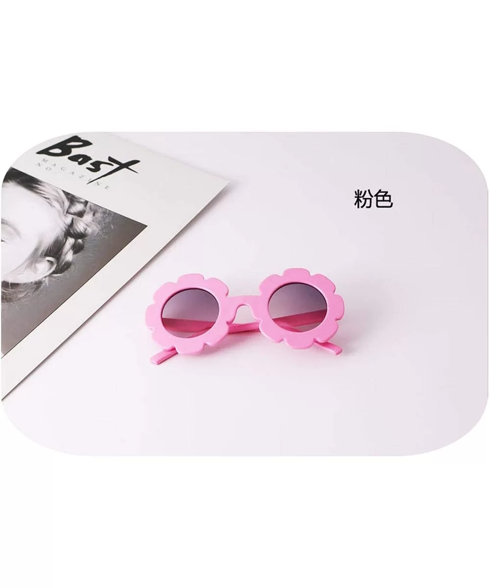 Hot Sun Flower Round Cute Kids Sunglasses UV400 Boy Girl Lovely Baby Glasses Children Oculos De Sol N554 - Pink - CX197YGEGNC...