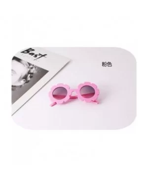 Hot Sun Flower Round Cute Kids Sunglasses UV400 Boy Girl Lovely Baby Glasses Children Oculos De Sol N554 - Pink - CX197YGEGNC...