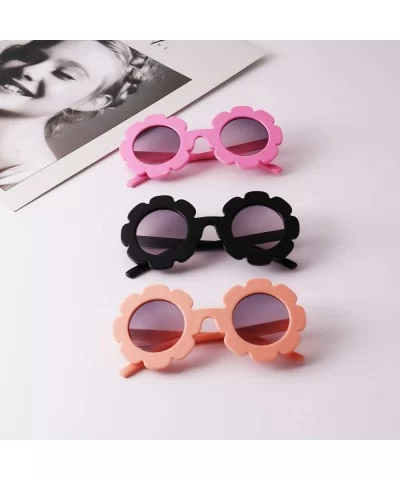 Hot Sun Flower Round Cute Kids Sunglasses UV400 Boy Girl Lovely Baby Glasses Children Oculos De Sol N554 - Pink - CX197YGEGNC...