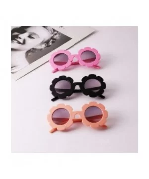 Hot Sun Flower Round Cute Kids Sunglasses UV400 Boy Girl Lovely Baby Glasses Children Oculos De Sol N554 - Pink - CX197YGEGNC...