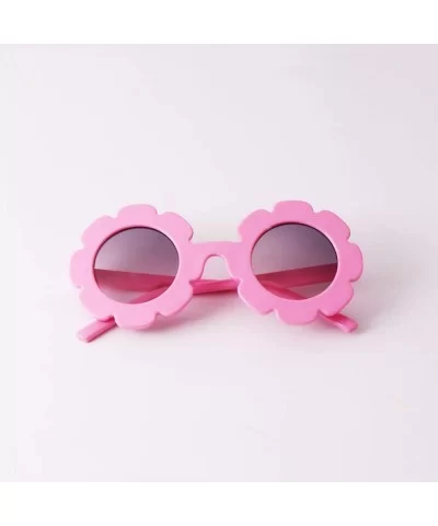 Hot Sun Flower Round Cute Kids Sunglasses UV400 Boy Girl Lovely Baby Glasses Children Oculos De Sol N554 - Pink - CX197YGEGNC...