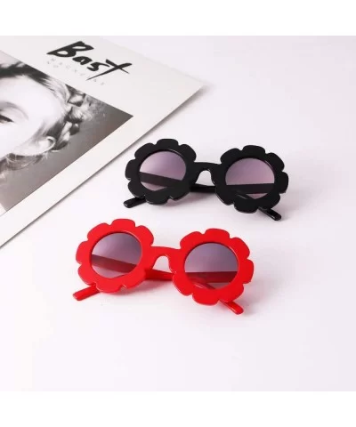 Hot Sun Flower Round Cute Kids Sunglasses UV400 Boy Girl Lovely Baby Glasses Children Oculos De Sol N554 - Pink - CX197YGEGNC...