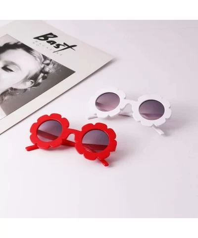 Hot Sun Flower Round Cute Kids Sunglasses UV400 Boy Girl Lovely Baby Glasses Children Oculos De Sol N554 - Pink - CX197YGEGNC...