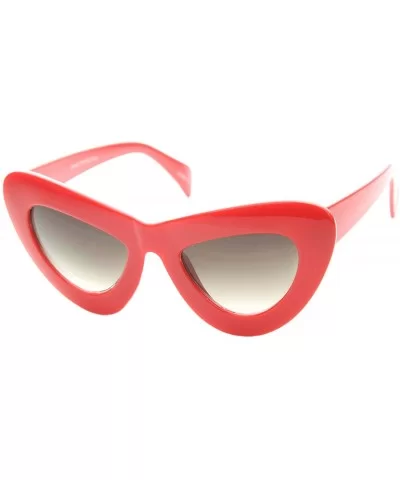 Womens Bold Chunky Frame Gradient Lens Oversize Cat Eye Sunglasses 50mm - Red / Lavender - C412H0L9HST $6.98 Oversized