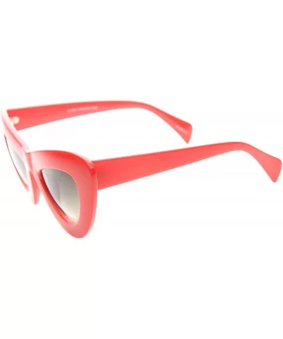 Womens Bold Chunky Frame Gradient Lens Oversize Cat Eye Sunglasses 50mm - Red / Lavender - C412H0L9HST $6.98 Oversized