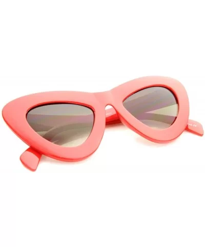 Womens Bold Chunky Frame Gradient Lens Oversize Cat Eye Sunglasses 50mm - Red / Lavender - C412H0L9HST $6.98 Oversized