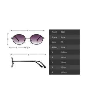 Fashion Retro Men's Punk Oval Metal Frame Designer Ladies Hip Hop Sunglasses - Grey - C21943LWXQZ $10.98 Oval