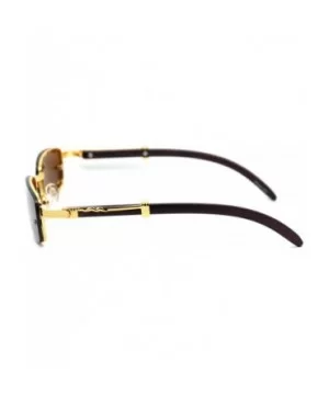 Mens Exposed Lens Narrow Rectangular Hustler OG Sunglasses - Gold Solid Brown - CC18TCMILHY $5.15 Rectangular