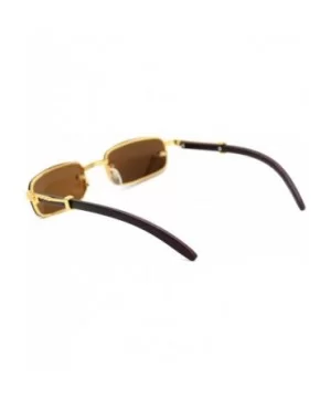 Mens Exposed Lens Narrow Rectangular Hustler OG Sunglasses - Gold Solid Brown - CC18TCMILHY $5.15 Rectangular