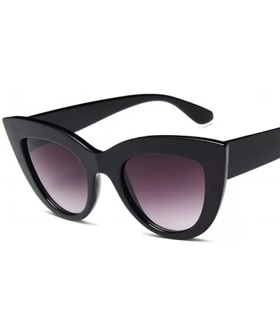 Women Cat Eye Sunglasses Retro Mirror Lens Sun Glasses Ladies Colorful Glasses UV400 - Black Gradual Gray - CE199O8MNGA $8.14...