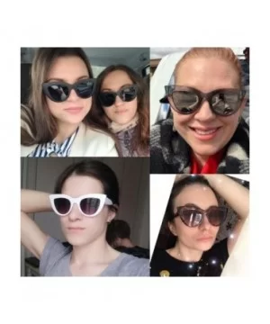 Women Cat Eye Sunglasses Retro Mirror Lens Sun Glasses Ladies Colorful Glasses UV400 - Black Gradual Gray - CE199O8MNGA $8.14...