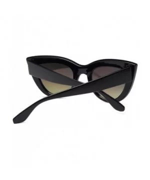 Women Cat Eye Sunglasses Retro Mirror Lens Sun Glasses Ladies Colorful Glasses UV400 - Black Gradual Gray - CE199O8MNGA $8.14...