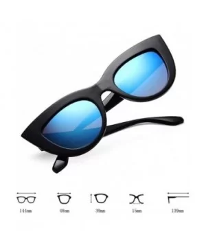 Women Cat Eye Sunglasses Retro Mirror Lens Sun Glasses Ladies Colorful Glasses UV400 - Black Gradual Gray - CE199O8MNGA $8.14...