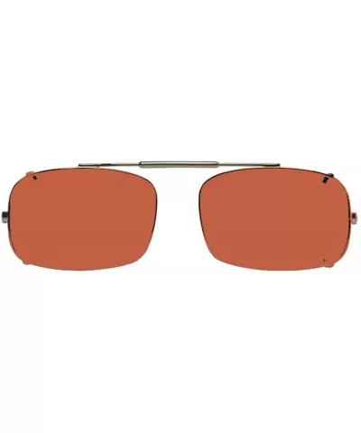 Visionaries Polarized Clip on Sunglasses - DRX Rec - Bronze Frame - 54 x 35 Eye - C512LZDA1F5 $25.69 Rectangular