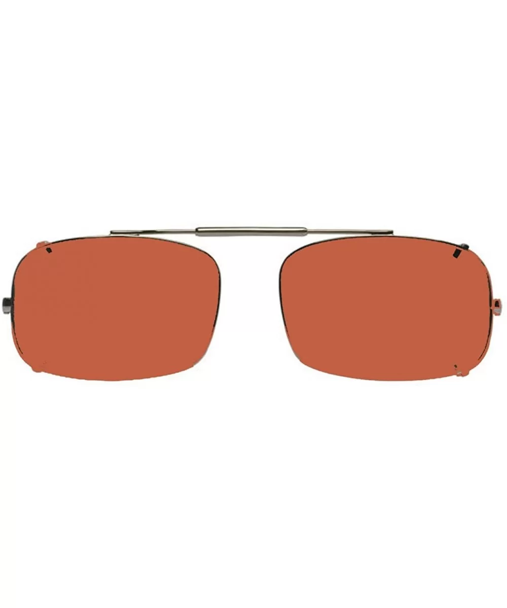 Visionaries Polarized Clip on Sunglasses - DRX Rec - Bronze Frame - 54 x 35 Eye - C512LZDA1F5 $25.69 Rectangular