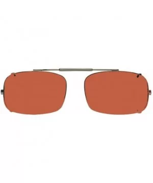 Visionaries Polarized Clip on Sunglasses - DRX Rec - Bronze Frame - 54 x 35 Eye - C512LZDA1F5 $25.69 Rectangular