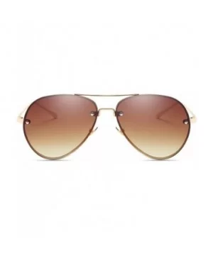 Visor Mirror Pilot Sunglasses Ladies Non-Polarized Sunglasses Anti-UV Glasses - Tea - CQ18AE0KHG7 $5.66 Wrap