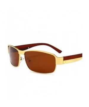 Men Polarized Sunglasses Vintage Square Mirror Sun Glasses For Men Anti-Glare Driver's Eyewear - Gold Brown - CK199G0O96T $6....