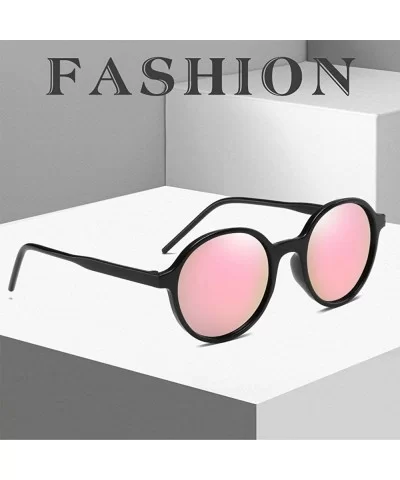 2020 Fashion Black Sunglasses Round Sun Glasses Men's Ultralight Retro UV Protection Sunglasses - Pink - CN192S2WX0R $8.53 Round