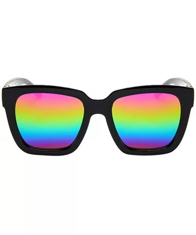 Polarized Classic Style Sunglasses with Mirror Lens Vintage Retro Goggle Sunglasses - Black - C418NMS50QG $4.57 Goggle