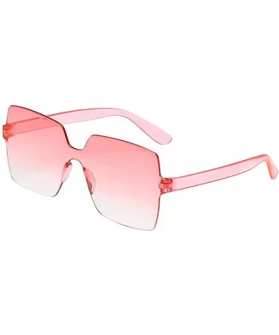 Heart Shaped Rimless Sunglasses Transparent Candy Color Frameless Resin Lens Glasses for Men and Women - C9199Y3U0A8 $11.32 R...