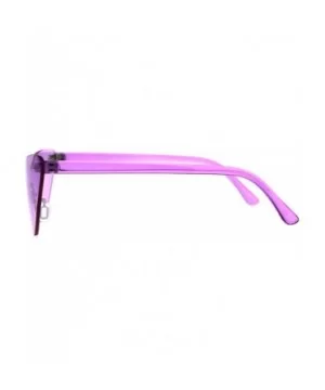 Womens Cat Eye Rimless Shield Goth Rectangular Sunglasses - Purple - CU18CX8TNE3 $5.94 Rectangular