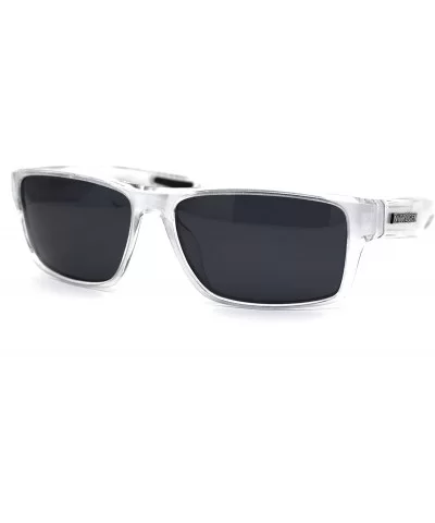 Polarized 90s Classic Rectangle Light Weight Plastic Sunglasses - Silver Black - CH195EDWQC9 $8.94 Rectangular