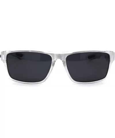 Polarized 90s Classic Rectangle Light Weight Plastic Sunglasses - Silver Black - CH195EDWQC9 $8.94 Rectangular