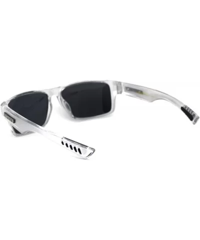 Polarized 90s Classic Rectangle Light Weight Plastic Sunglasses - Silver Black - CH195EDWQC9 $8.94 Rectangular