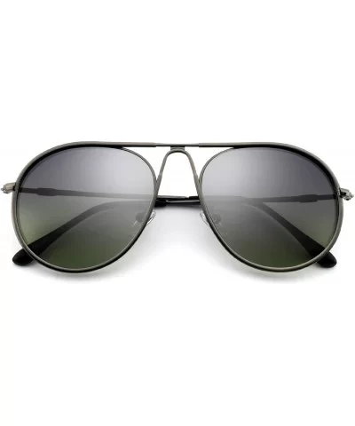 Sunglasses Rectangular Unbreakable - Gun/Olive - C718EYRKUIO $12.46 Aviator