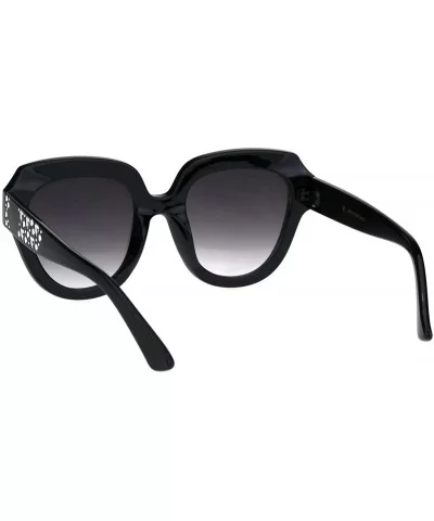 Womens Oversized Style Sunglasses Heart Design Butterfly Frame UV 400 - Black (Smoke) - CY18RQ3OW6K $6.51 Butterfly