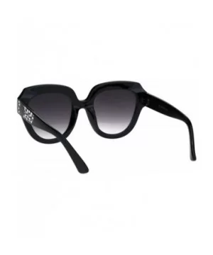 Womens Oversized Style Sunglasses Heart Design Butterfly Frame UV 400 - Black (Smoke) - CY18RQ3OW6K $6.51 Butterfly