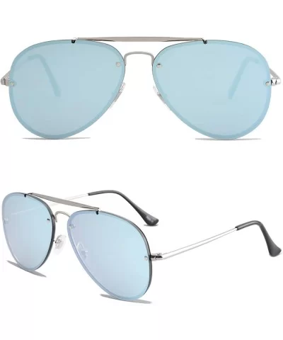 Men's Women's Aviator Sunglasses- Rimless Metal- Mirrored- TRENDALERT SJ1105 - C918NU8U4SN $12.04 Aviator