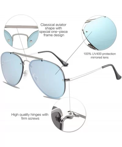 Men's Women's Aviator Sunglasses- Rimless Metal- Mirrored- TRENDALERT SJ1105 - C918NU8U4SN $12.04 Aviator