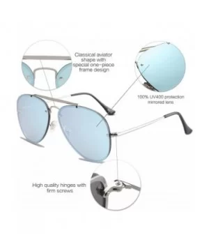 Men's Women's Aviator Sunglasses- Rimless Metal- Mirrored- TRENDALERT SJ1105 - C918NU8U4SN $12.04 Aviator