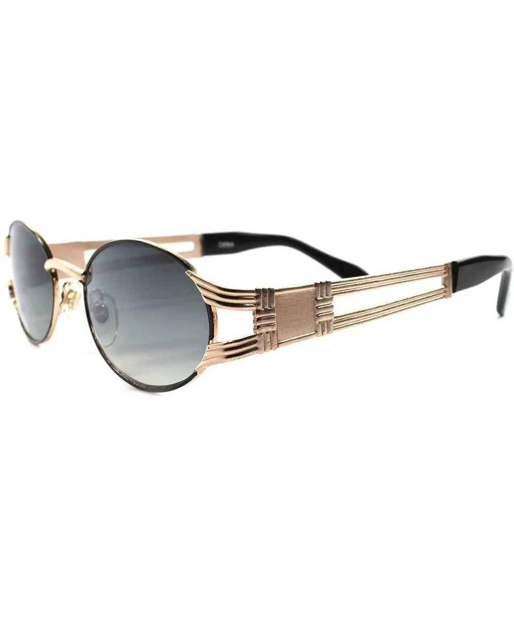 Vintage 70s 80s Urban Indie Hip Swag Fashion Gold Oval Sunglasses - C218023XGZR $15.29 Oval