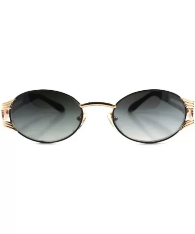 Vintage 70s 80s Urban Indie Hip Swag Fashion Gold Oval Sunglasses - C218023XGZR $15.29 Oval