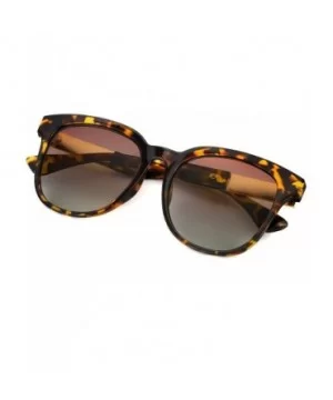 Retro Round Polarized Sunglasses for Women - UV400 Protection - Tortoise Frame / Brown Polarized Lens - CM19276SDM3 $9.66 Round