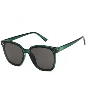 Unisex Sunglasses Fashion Bright Black Grey Drive Holiday Square Non-Polarized UV400 - Green Grey - CE18RLIYXAU $6.73 Square