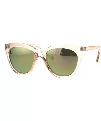 Butterfly Cateye Frame Sunglasses Womens Fashion Shades UV 400 - Clear Pink (Peach Mirror) - CT1870D0O7E $6.44 Butterfly