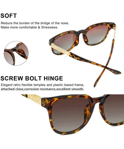 Retro Round Polarized Sunglasses for Women - UV400 Protection - Tortoise Frame / Brown Polarized Lens - CM19276SDM3 $9.66 Round