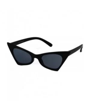 Small Cat Eye Sunglasses For Women High Pointed Tinted Color Lens New - Black - CM18075H97R $6.16 Cat Eye