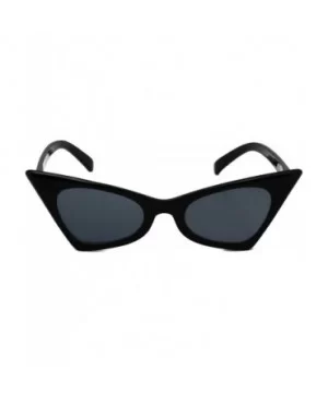 Small Cat Eye Sunglasses For Women High Pointed Tinted Color Lens New - Black - CM18075H97R $6.16 Cat Eye