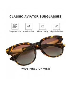 Retro Round Polarized Sunglasses for Women - UV400 Protection - Tortoise Frame / Brown Polarized Lens - CM19276SDM3 $9.66 Round