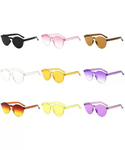 Unisex Fashion Candy Colors Round Outdoor Sunglasses Sunglasses - Black - CW199I6XS29 $13.77 Round