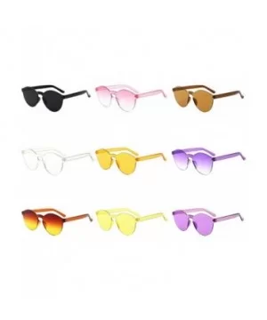 Unisex Fashion Candy Colors Round Outdoor Sunglasses Sunglasses - Black - CW199I6XS29 $13.77 Round